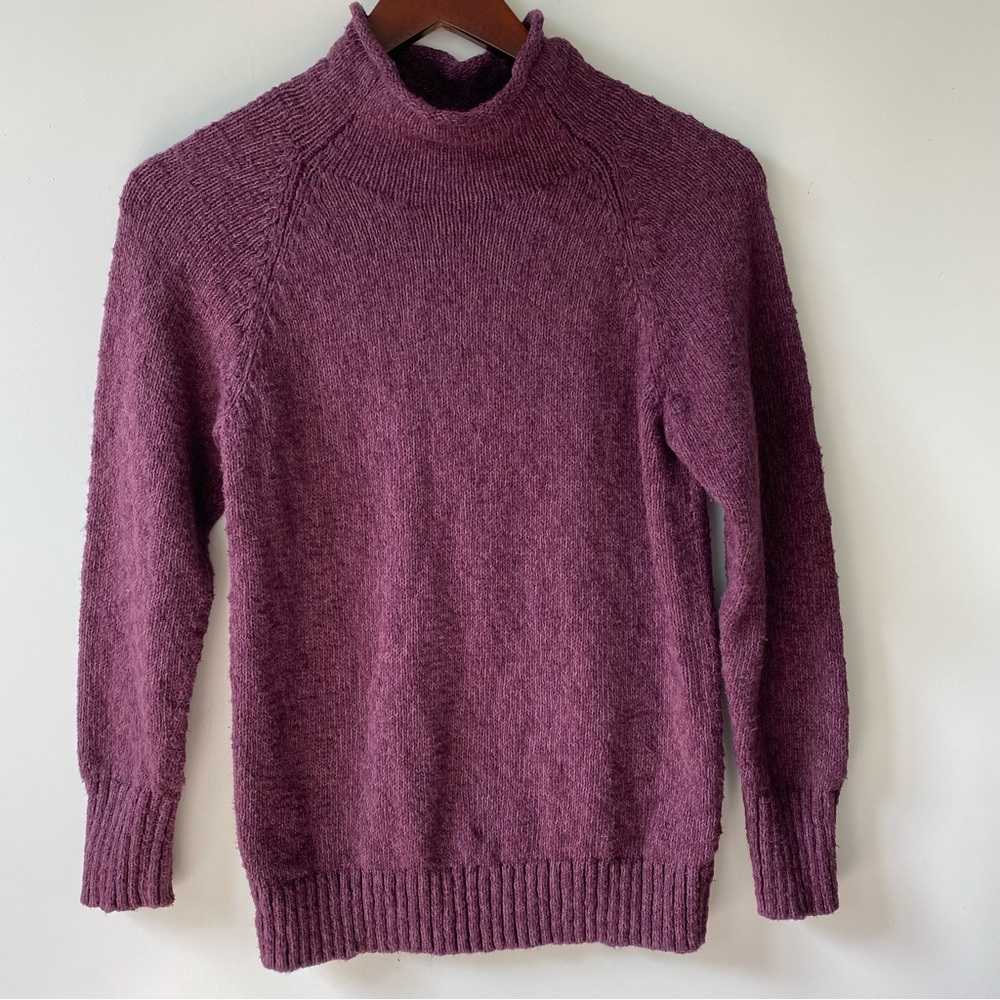 L.L. Bean Plum Knit Mock Neck Sweater